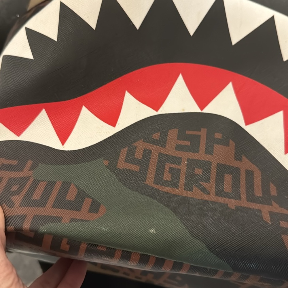 Sprayground Green and Red Shark Mouth Backpack - Picture 9 of 9